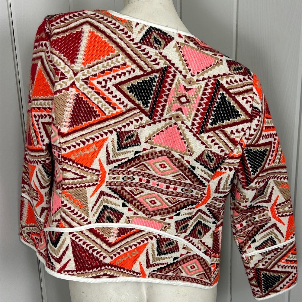 Geometric Patterned Jacket SOHO Pink, Red small N… - image 3